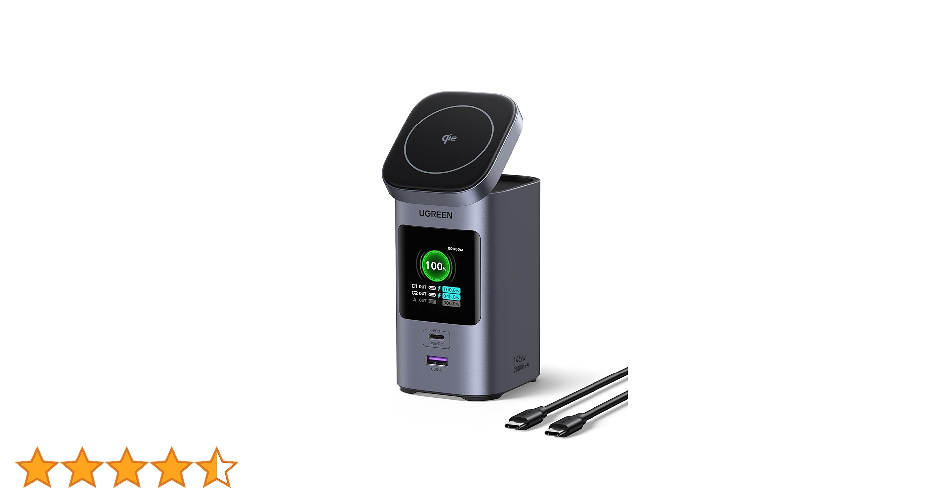 UGREEN Nexode Power Bank 20000mAh 145W Qi2 Certified 15W